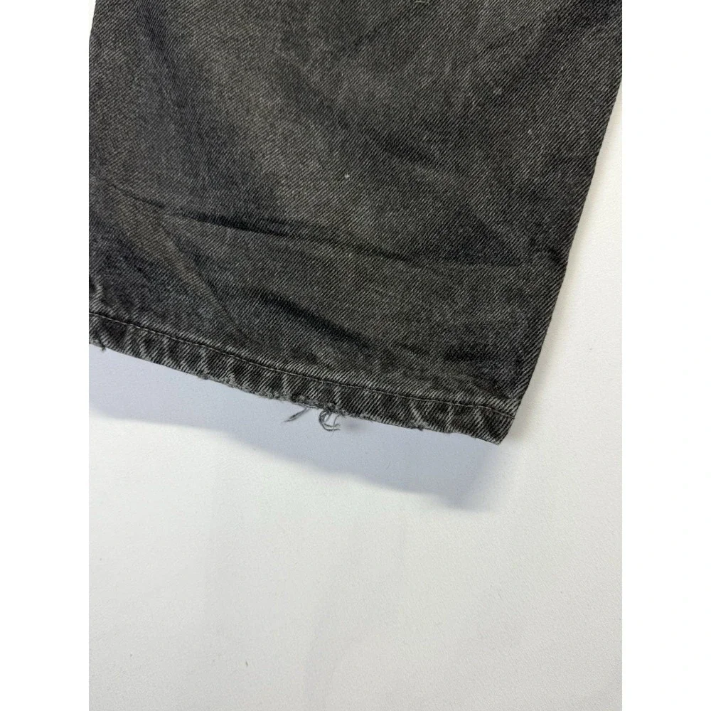 Levis 550 Black denim Jeans‎ Mens 38x30 Relaxed fit Distressed Fray Casual Pant